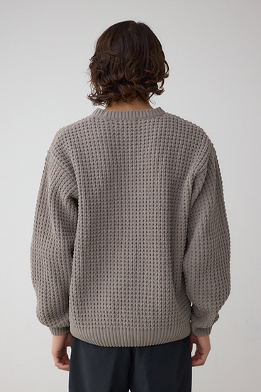 ワッフル編みマットモールニット 詳細画像