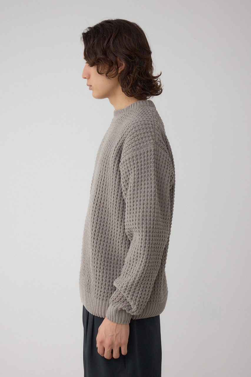 mymy様 上下2点セット ワッフル編みマットモールニット｜MEN｜251IAB70-0631｜AZUL BY