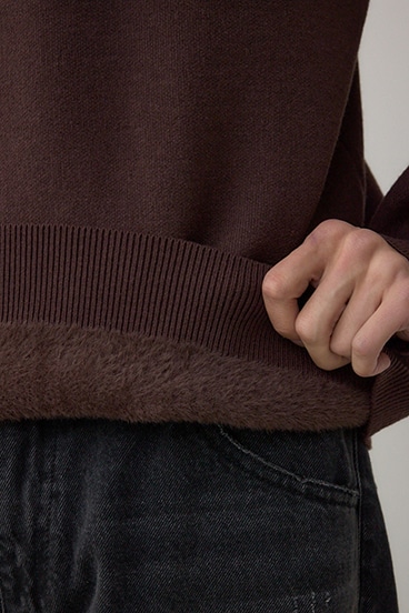 裏シャギーボアニットトップス 詳細画像