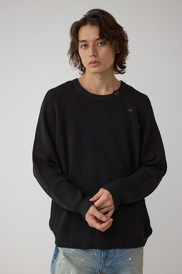 ショルダーボタンニットトップス 詳細画像