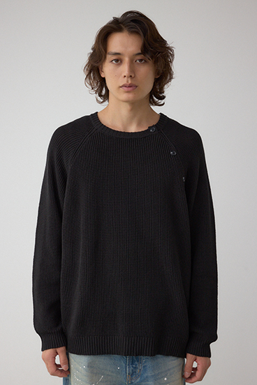 ショルダーボタンニットトップス 詳細画像