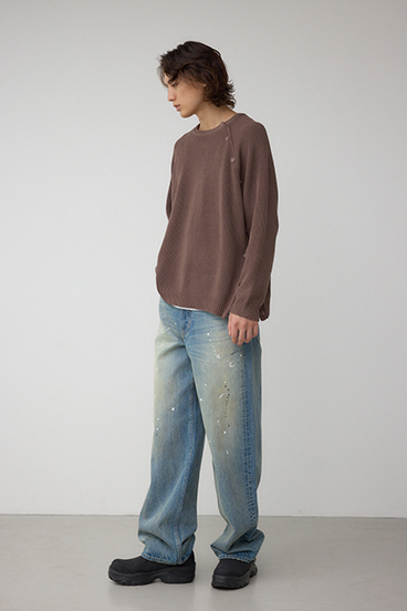 ショルダーボタンニットトップス 詳細画像