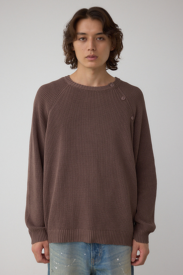 ショルダーボタンニットトップス 詳細画像