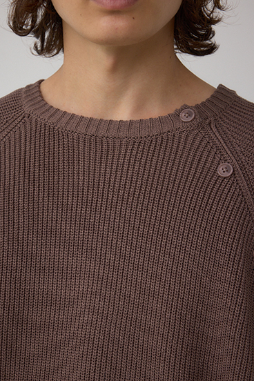 ショルダーボタンニットトップス 詳細画像