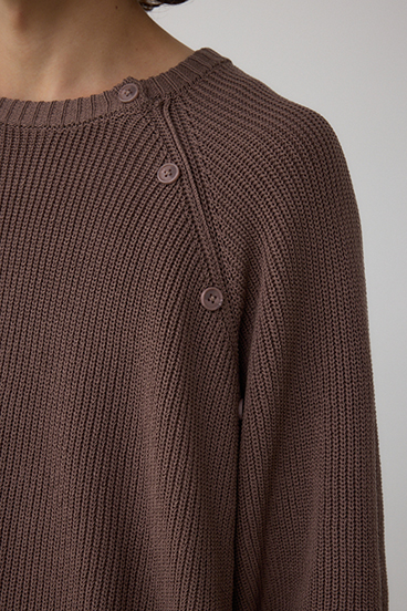 ショルダーボタンニットトップス 詳細画像