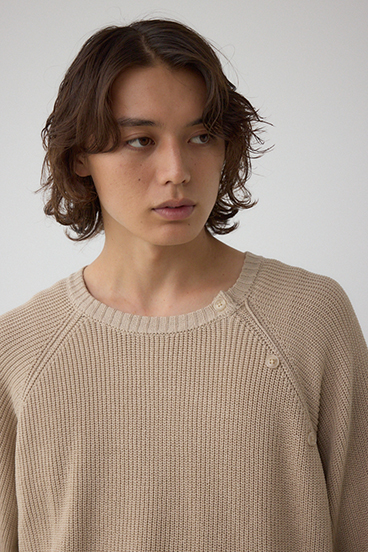 ショルダーボタンニットトップス