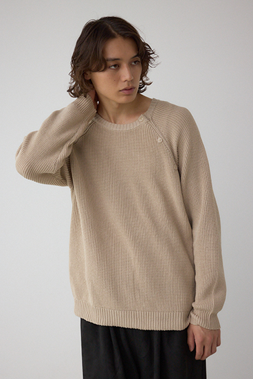 ショルダーボタンニットトップス 詳細画像