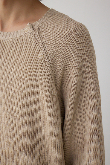 ショルダーボタンニットトップス 詳細画像