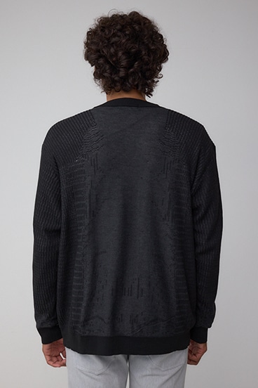 シャドーウィーブニットカーディガン 詳細画像