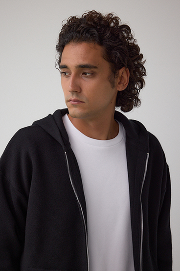 ニットジップアップパーカー