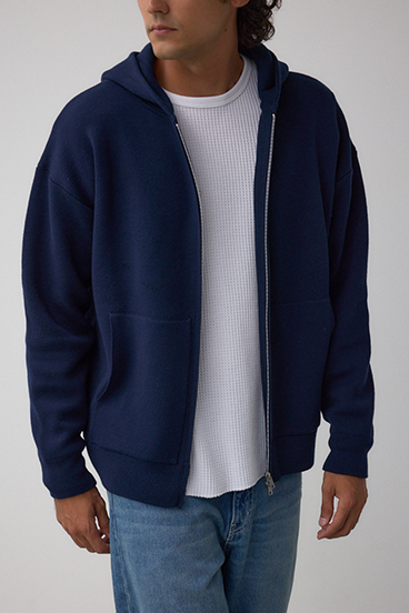 ニットジップアップパーカー