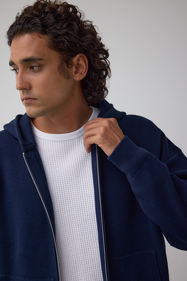 ニットジップアップパーカー