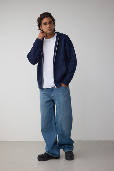 ニットジップアップパーカー 詳細画像