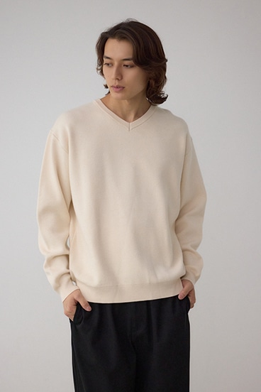 スムースニットVネックトップス 詳細画像