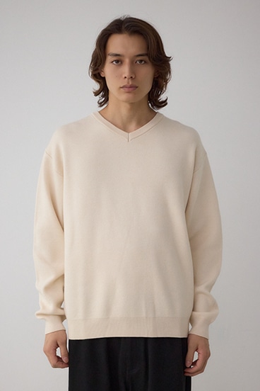 スムースニットVネックトップス 詳細画像