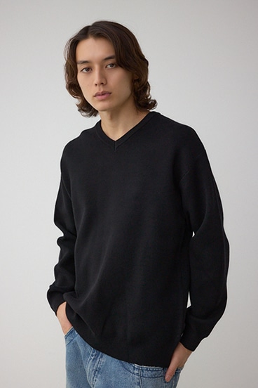 スムースニットVネックトップス 詳細画像
