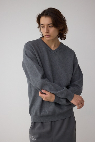 スムースニットVネックトップス 詳細画像