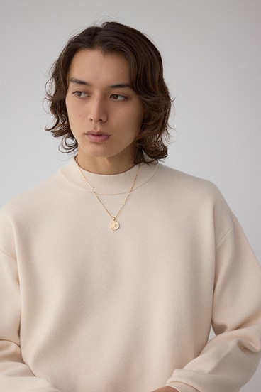 スムースニットモックネックトップス