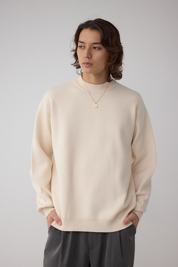 スムースニットモックネックトップス 詳細画像