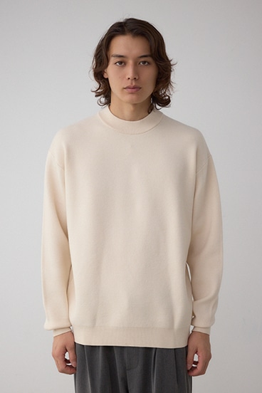 スムースニットモックネックトップス 詳細画像