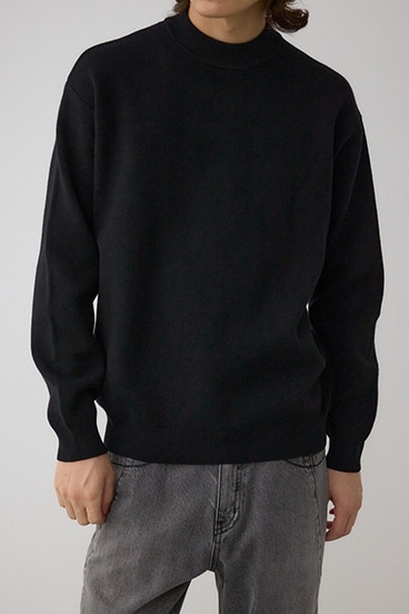 スムースニットモックネックトップス