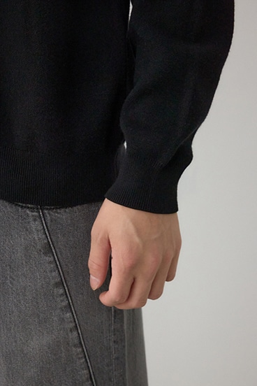 スムースニットモックネックトップス 詳細画像