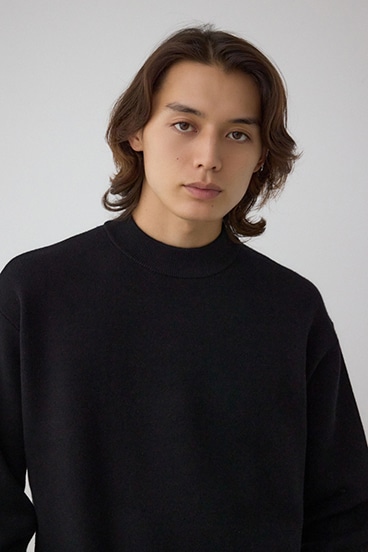 スムースニットモックネックトップス