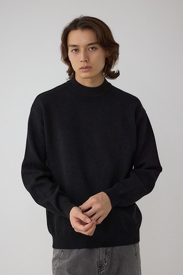 スムースニットモックネックトップス 詳細画像