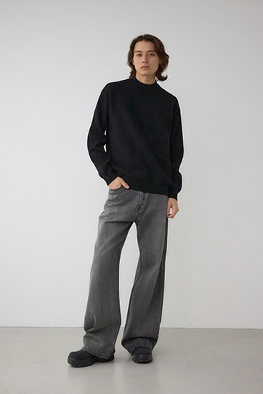 スムースニットモックネックトップス 詳細画像