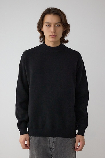 スムースニットモックネックトップス 詳細画像