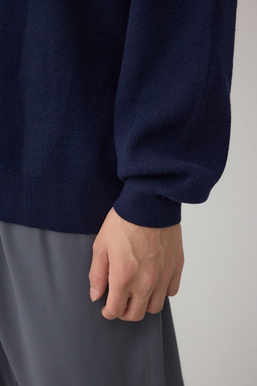 スムースニットモックネックトップス 詳細画像