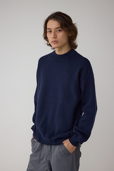 スムースニットモックネックトップス 詳細画像