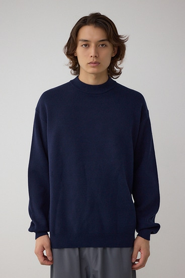 スムースニットモックネックトップス 詳細画像