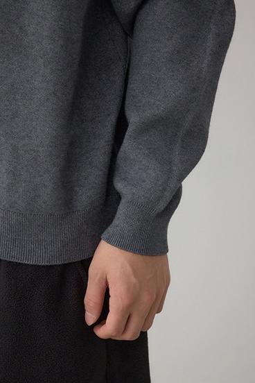 スムースニットモックネックトップス 詳細画像