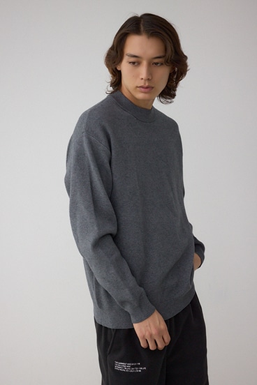 スムースニットモックネックトップス 詳細画像