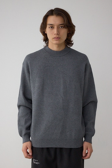 スムースニットモックネックトップス 詳細画像