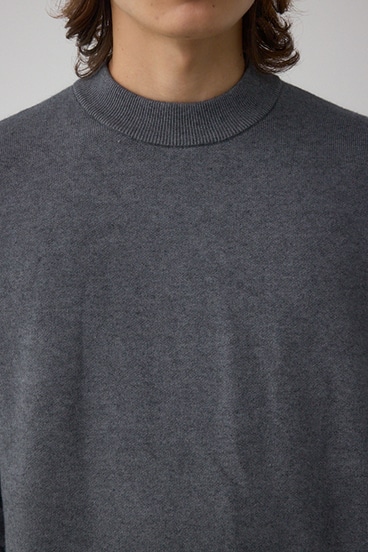 スムースニットモックネックトップス 詳細画像