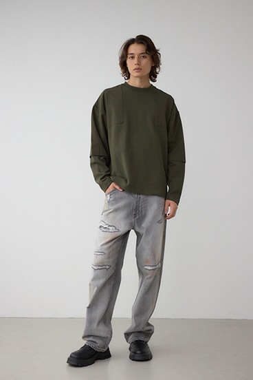 クロスパネルスウェット 詳細画像