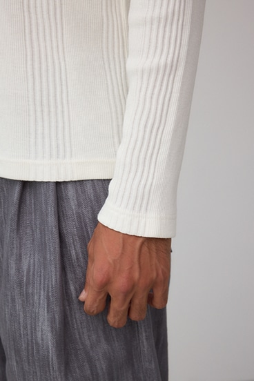 ランダムリブヘンリーネックTシャツ 詳細画像