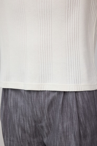 ランダムリブヘンリーネックTシャツ 詳細画像