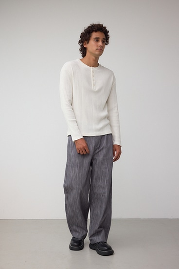 ランダムリブヘンリーネックTシャツ 詳細画像