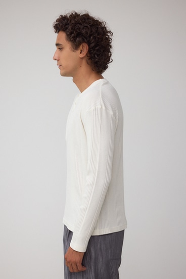 ランダムリブヘンリーネックTシャツ 詳細画像