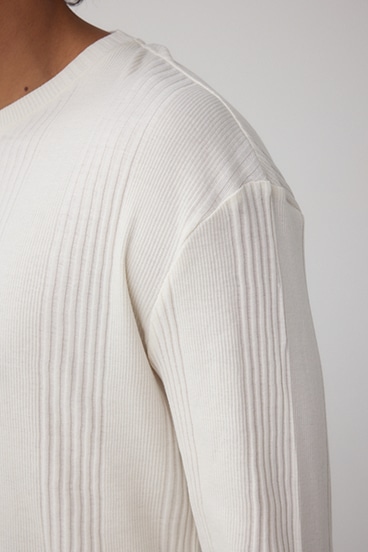 ランダムリブヘンリーネックTシャツ 詳細画像