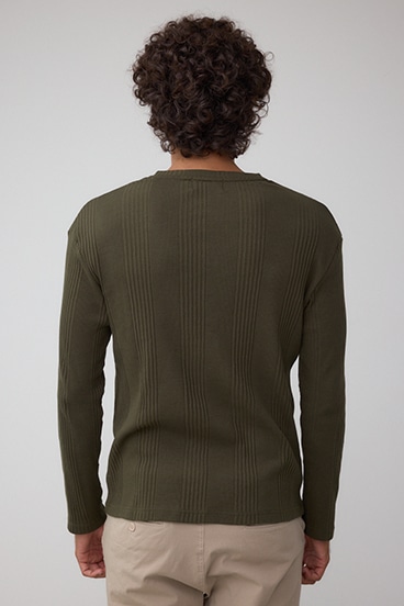 ランダムリブヘンリーネックTシャツ 詳細画像