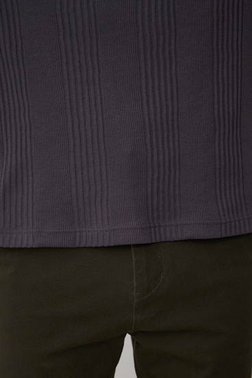 ランダムリブヘンリーネックTシャツ 詳細画像