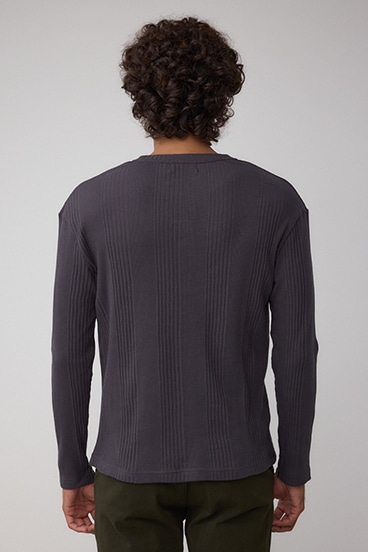 ランダムリブヘンリーネックTシャツ 詳細画像