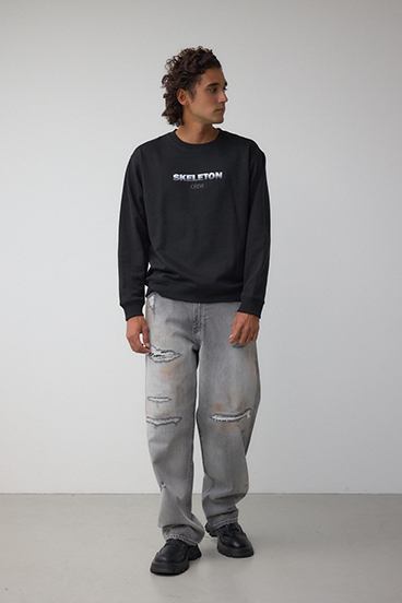 ブラシ刺繍スウェットトップス 詳細画像