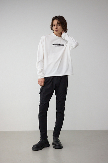 タックデザインロングスリーブTシャツ 詳細画像