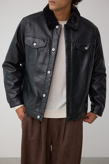 ボアライニング合皮ブルゾン