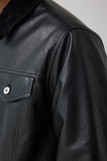 ボアライニング合皮ブルゾン 詳細画像